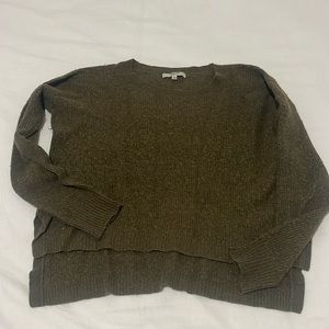 Madewell Ribbed Olive Green Sweater Top SMALL Boxy